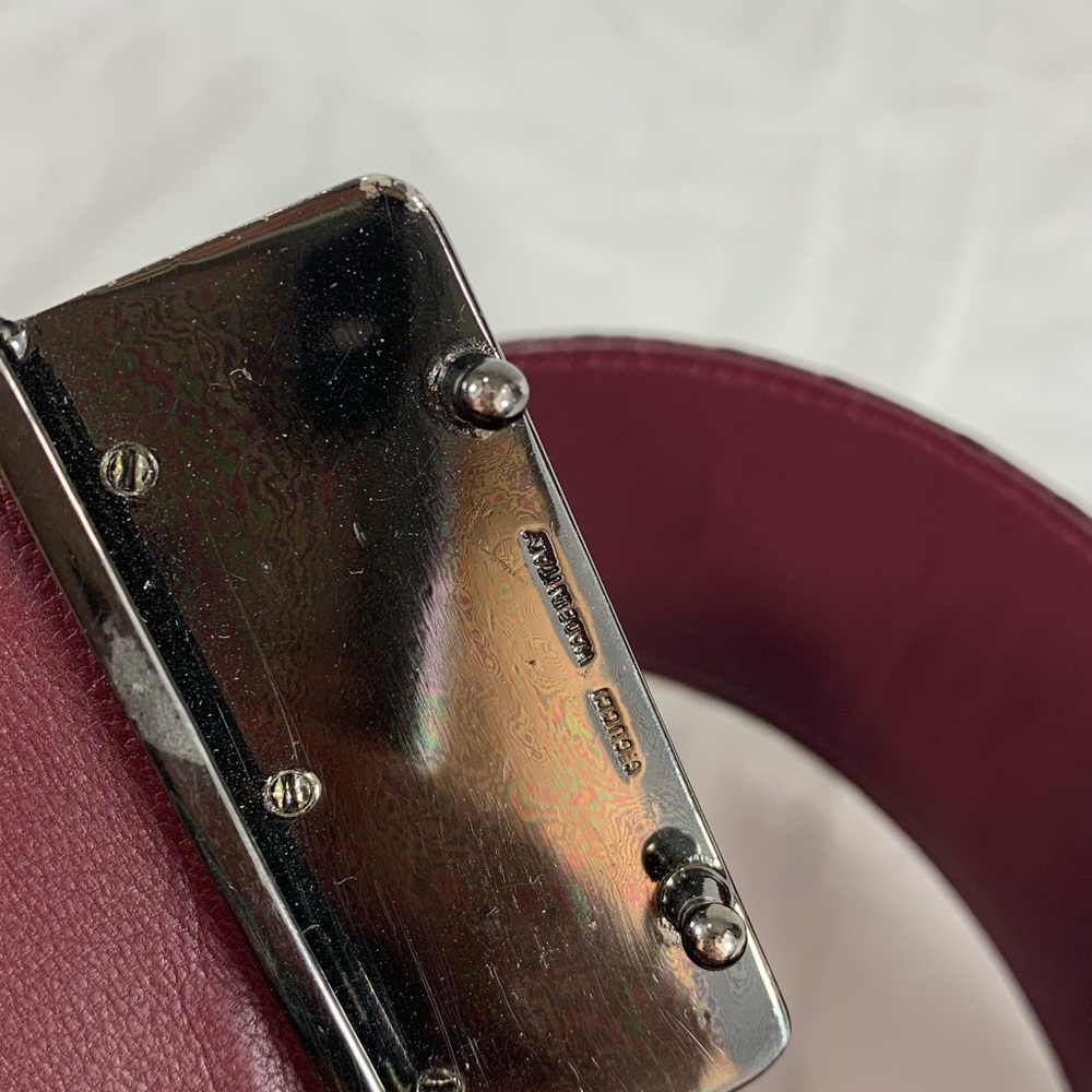 GUCCI Wide Burgundy Lizard and Leather Belt 70-28 - Picture 12 of 12